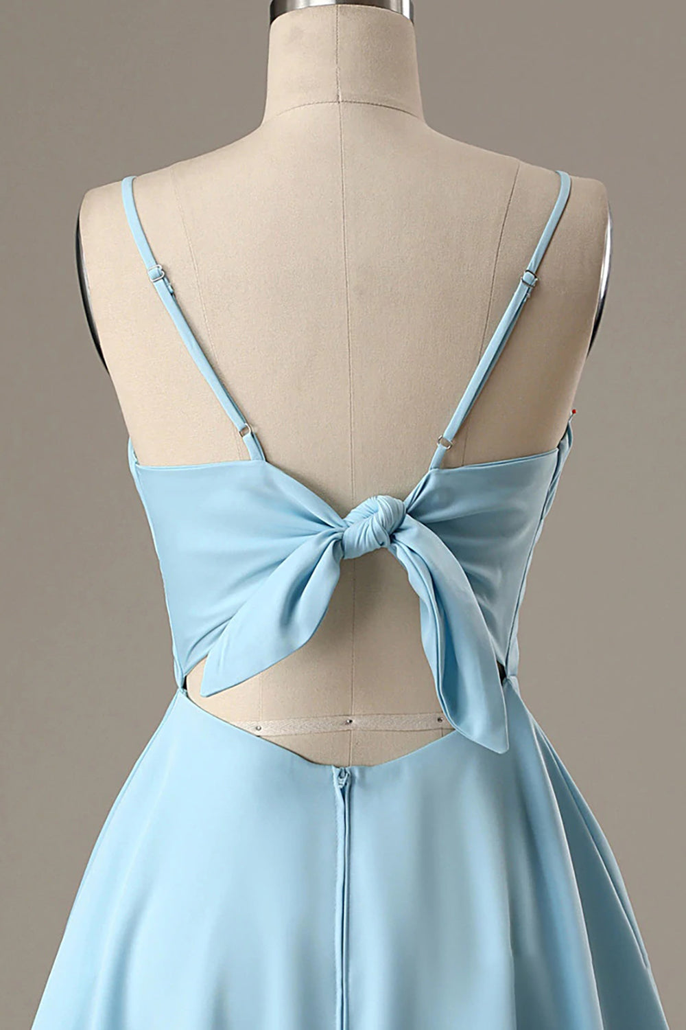 Misshow Simple Blue Open Back A Line Homecoming Dress/Mini Dress