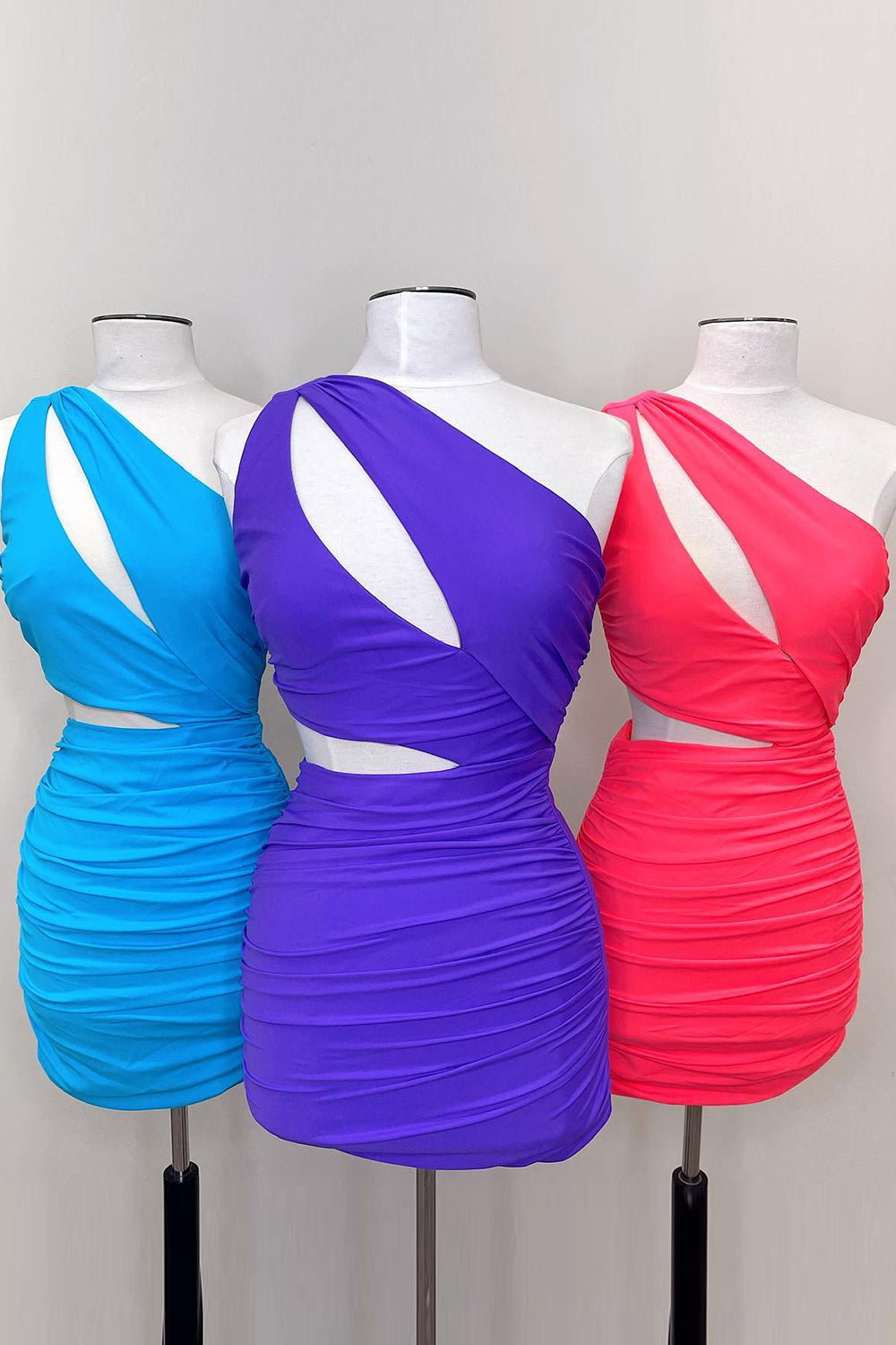 Misshow Simple Coral Cut Out Tight Short Homecoming Dress/Mini Dress