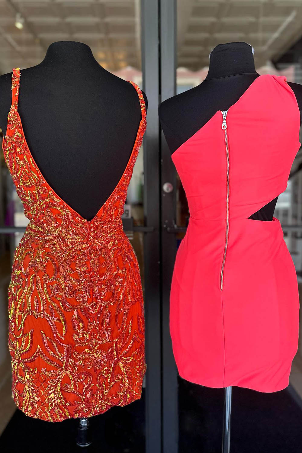 Misshow Simple Coral Cut Out Tight Short Homecoming Dress/Mini Dress