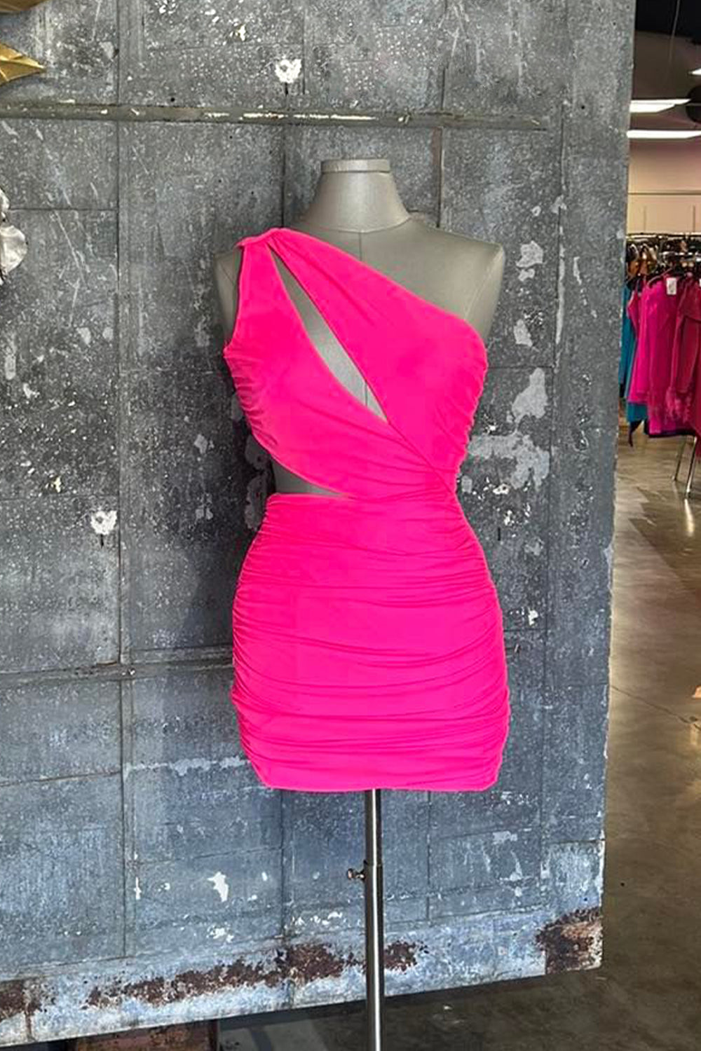 Misshow Simple Coral Cut Out Tight Short Homecoming Dress/Mini Dress