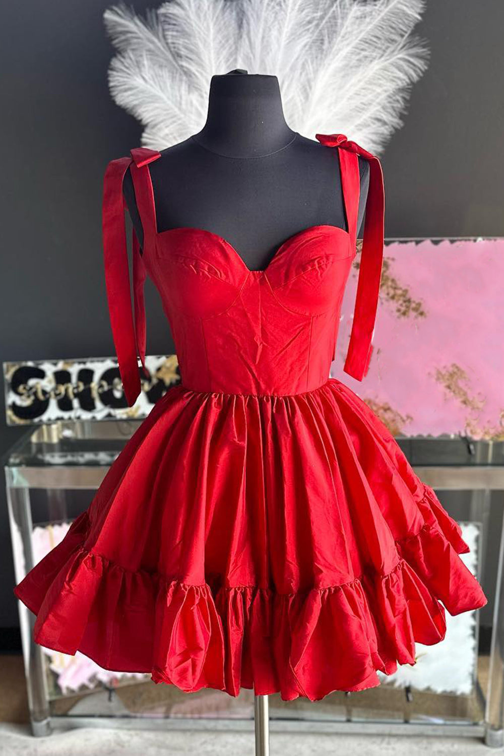 Misshow Simple Green Corset A-Line Ruched Short Homecoming Dress/Mini Dress