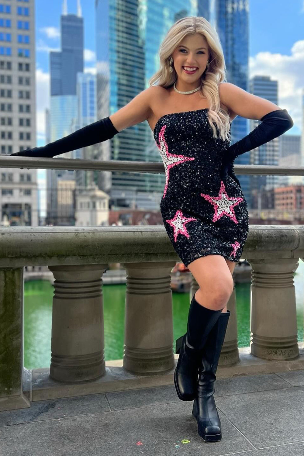 Misshow Sparkly Black Sequins Tight Short Homecoming Dress/Mini Dress
