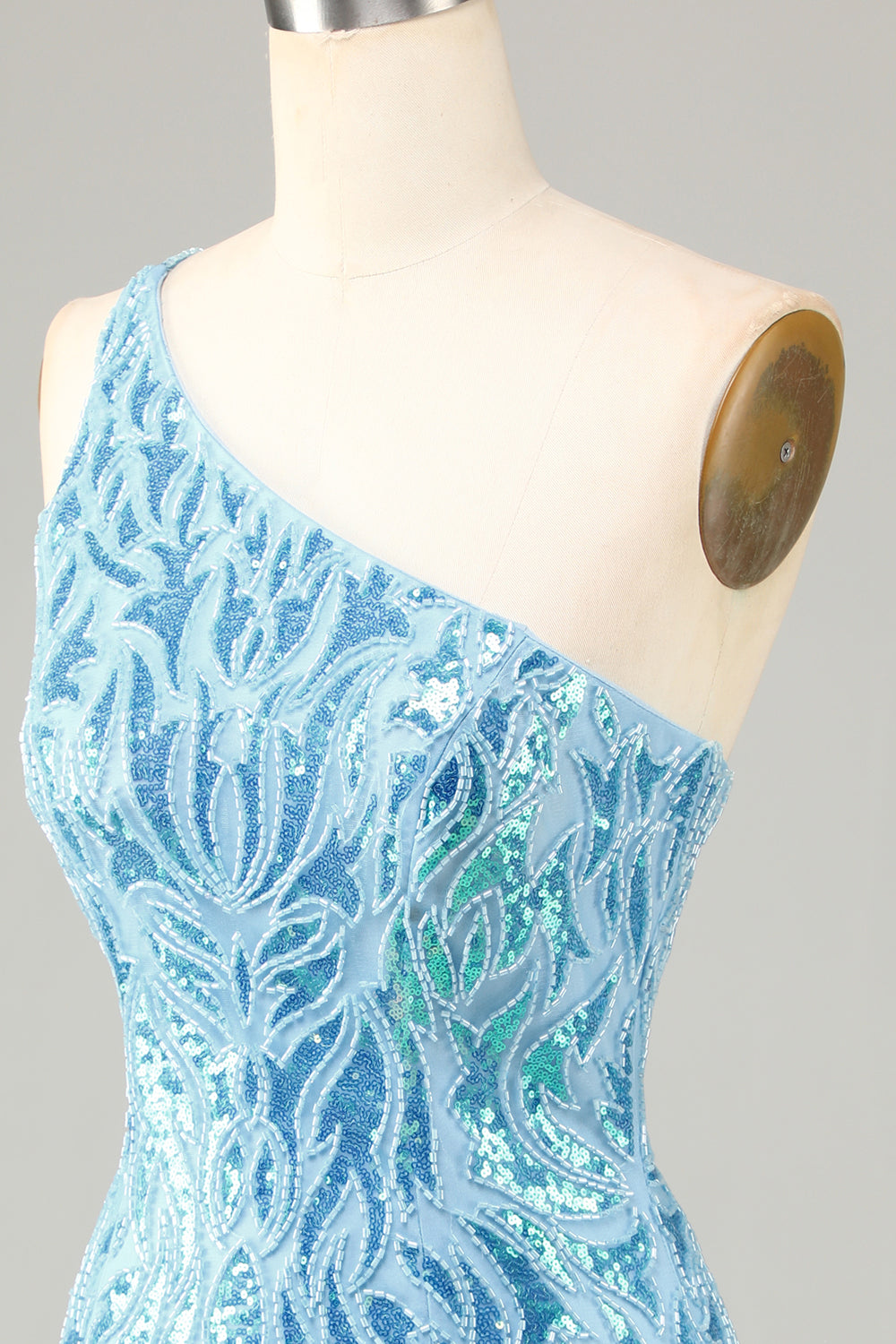 Misshow Sparkly Blue Beaded Fringed Tight Short Homecoming Dress/Mini Dress