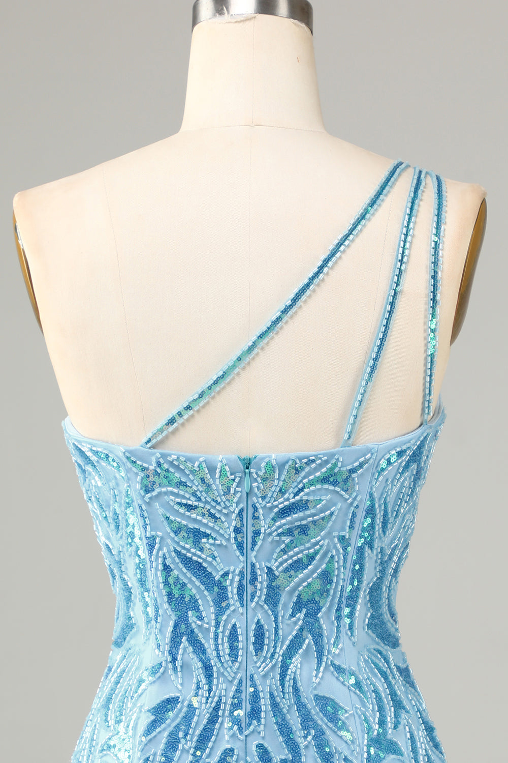 Misshow Sparkly Blue Beaded Fringed Tight Short Homecoming Dress/Mini Dress