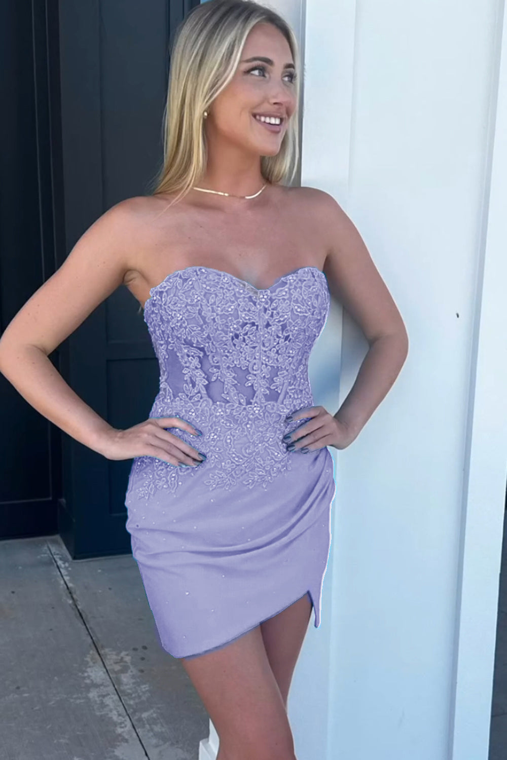 Misshow Sparkly Blue Corset Sequins Short Tight Homecoming Dress/Mini Dress