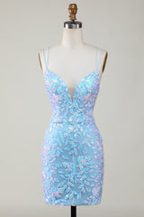 Misshow Sparkly Dark Green Lace Tight Short Hoco Dress