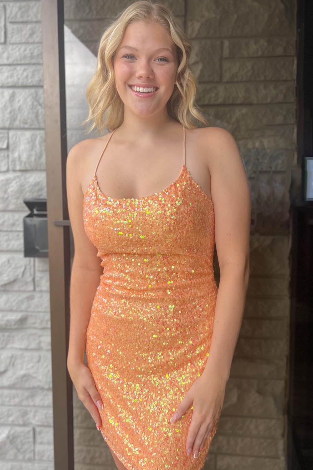 Misshow Sparkly Fuchsia Sleeveless Sequin Tight Short Homecoming Dress/Mini Dress