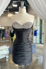 Misshow Sparkly Fuchsia Sweetheart Beaded Tight Homecoming Dress/Mini Dress