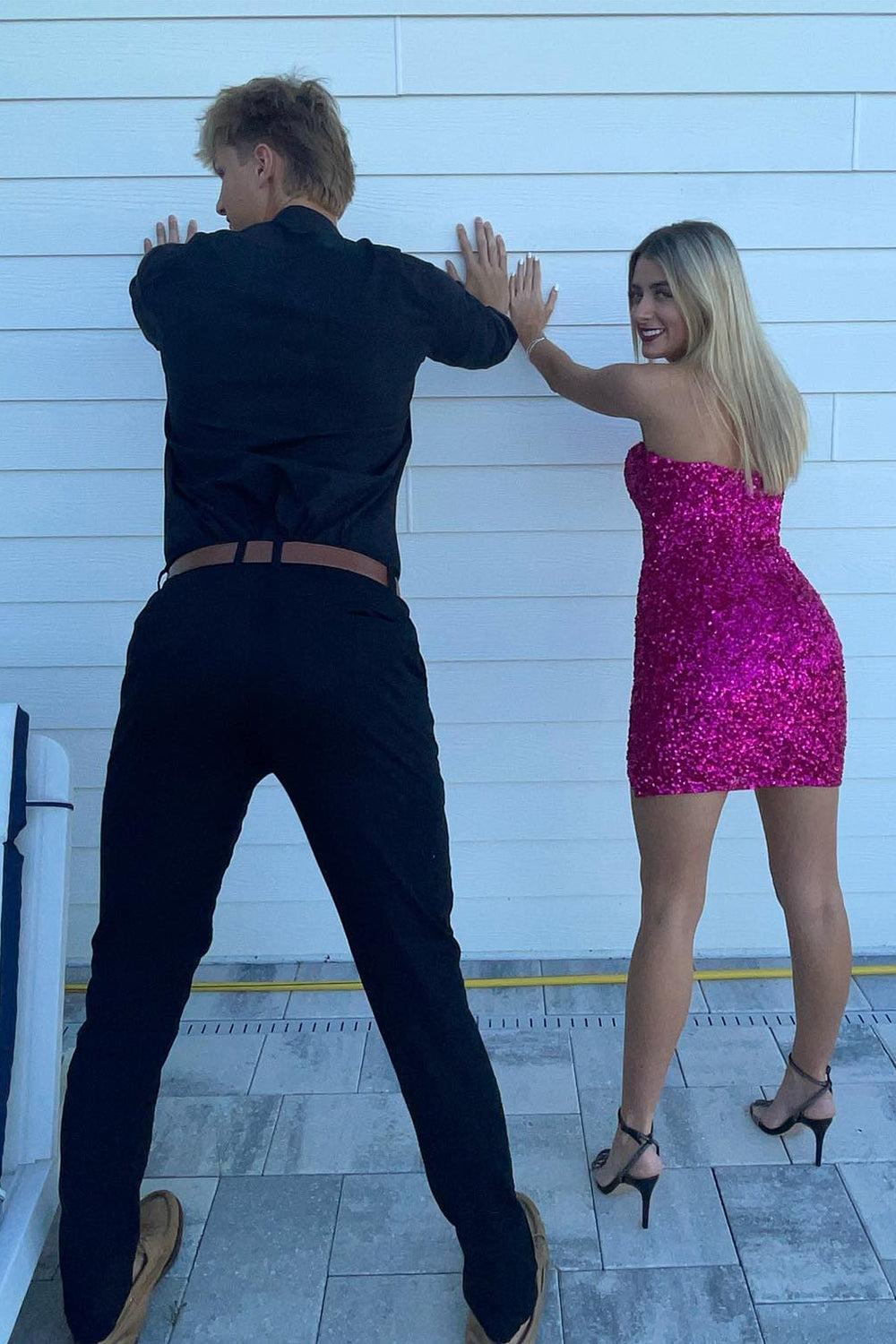 Misshow Sparkly Fuchsia Sweetheart Tight Short Homecoming Dress/Mini Dress