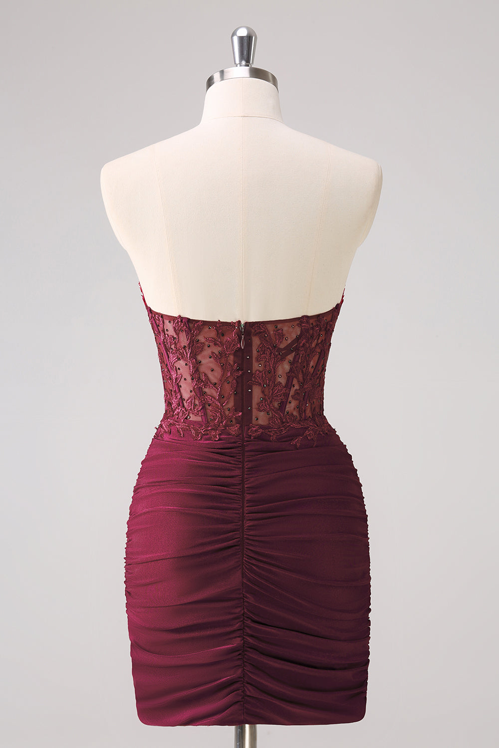 Misshow Sparkly Lilac Strapless Corset Sequins Short Tight Homecoming Dress/Mini Dress