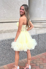 Misshow Sparkly Navy Beaded A Line Short Homecoming Dress/Mini Dress with Appliques