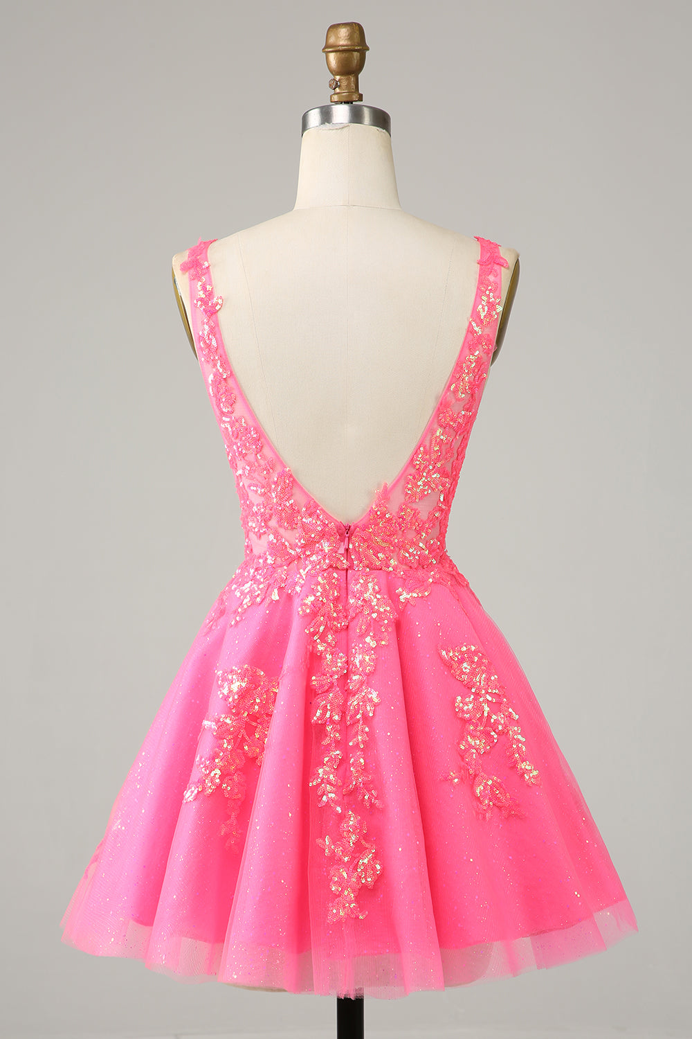 Misshow Sparkly Orange A-Line Spaghetti Straps Short Homecoming Dress/Mini Dress with Sequins