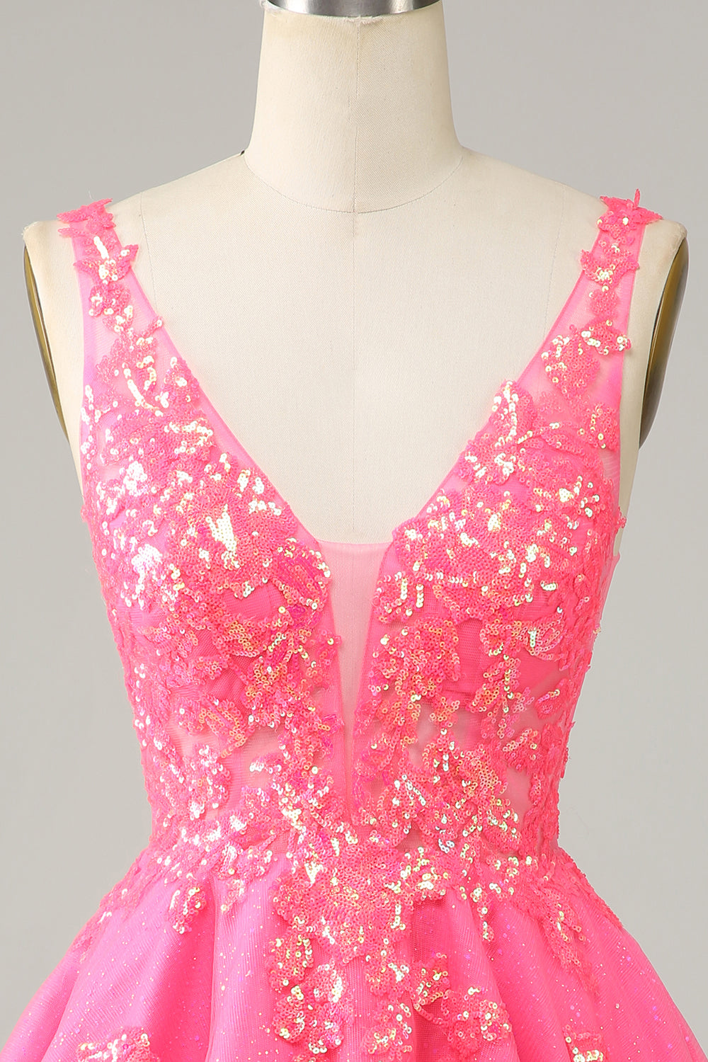 Misshow Sparkly Orange A-Line Spaghetti Straps Short Homecoming Dress/Mini Dress with Sequins