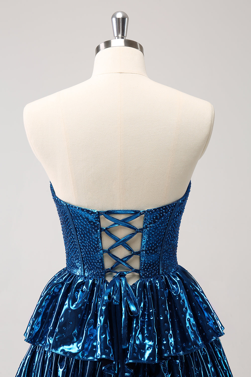 Misshow Sparkly Peacock Blue Sweetheart Ruffled Short Homecoming Dress/Mini Dress