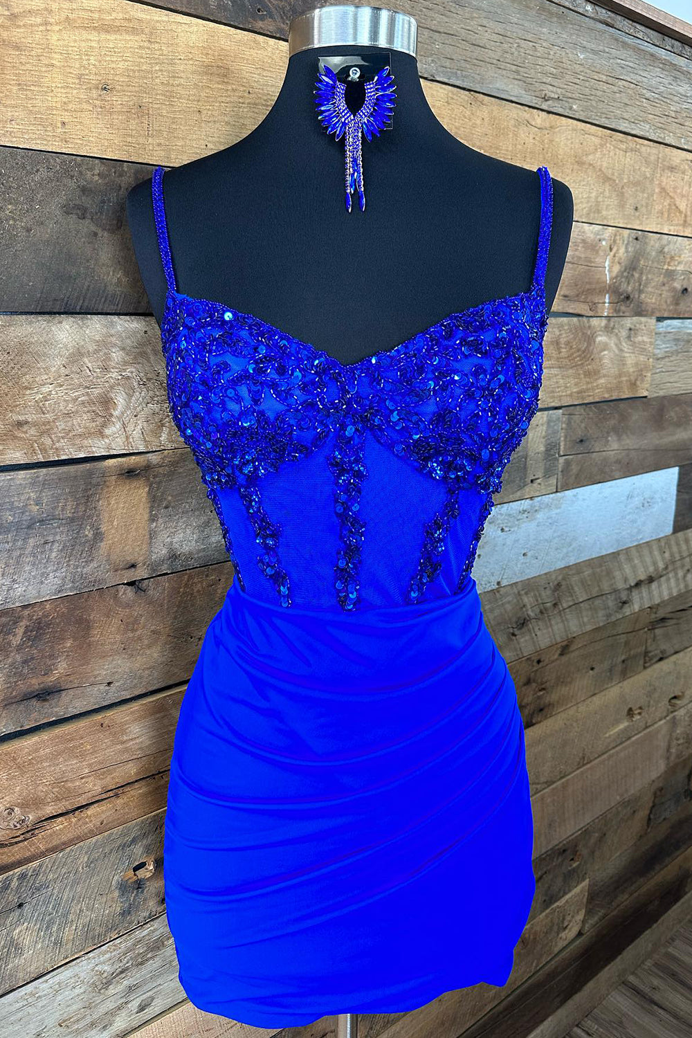 Misshow Sparkly Red Corset Sequin Tight Homecoming Dress/Mini Dress