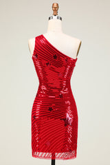 Misshow Sparkly Red Sequins Stars Tight Short Homecoming Dress/Mini Dress