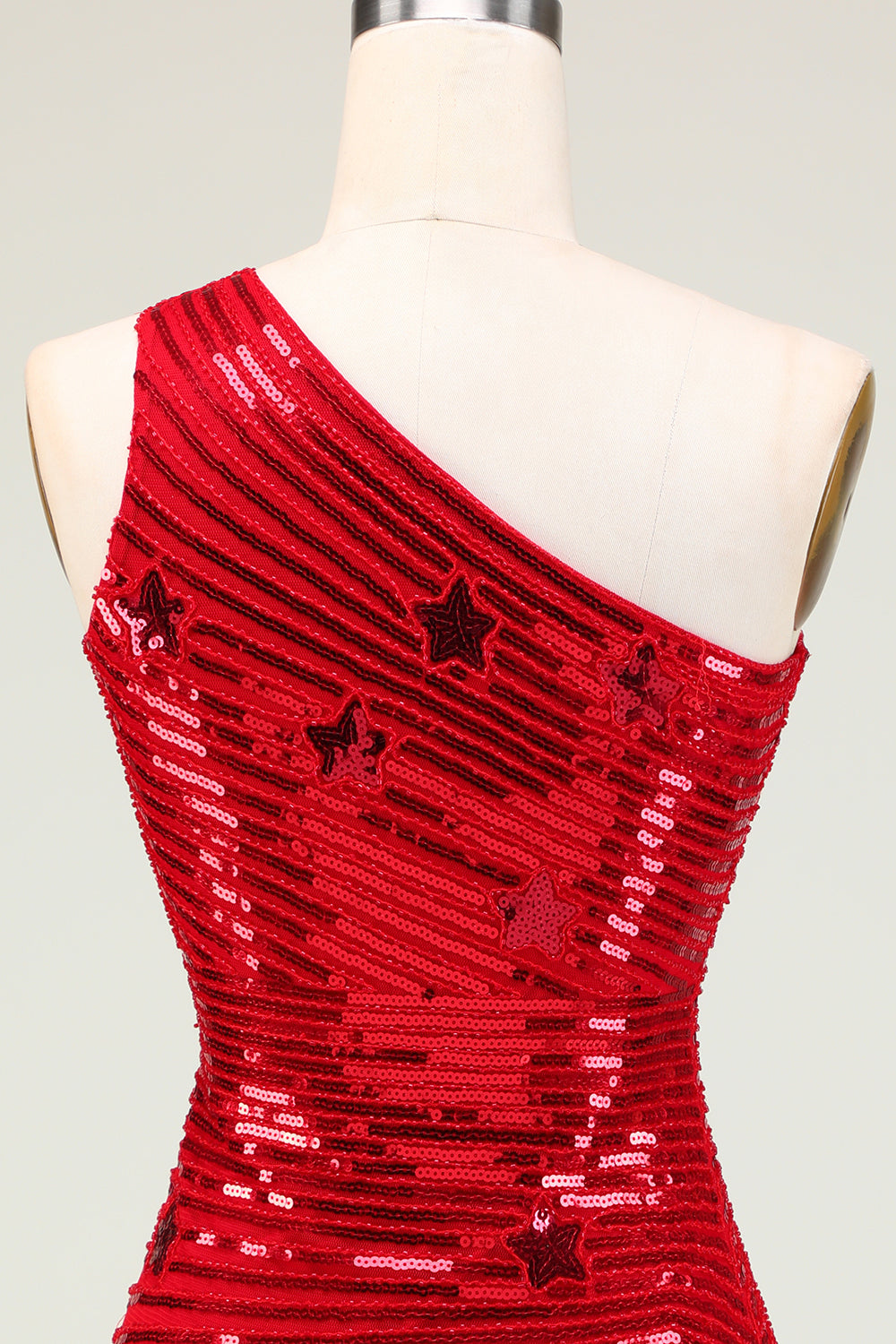 Misshow Sparkly Red Sequins Stars Tight Short Homecoming Dress/Mini Dress