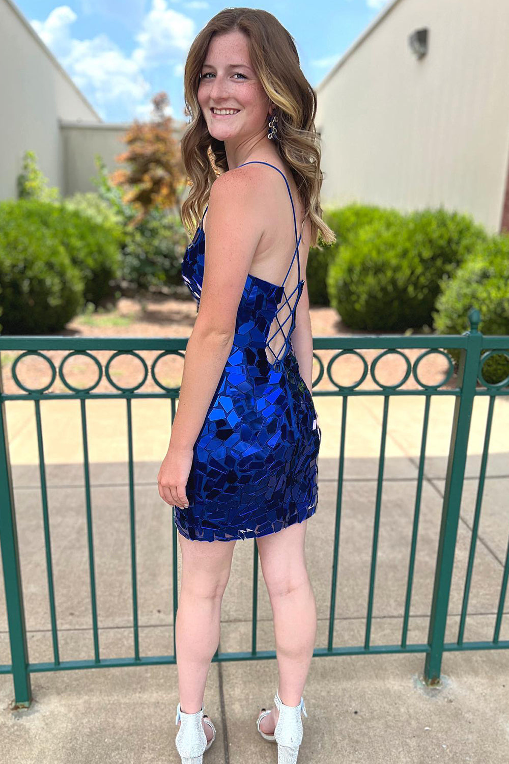 Misshow Sparkly Royal Blue Sequined Tight Short Homecoming Dress/Mini Dress