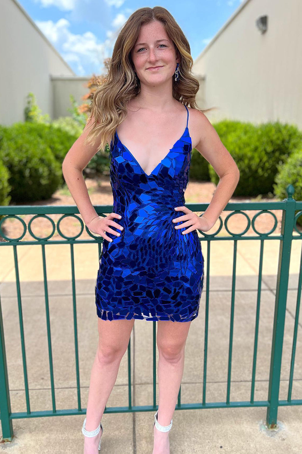 Misshow Sparkly Royal Blue Sequined Tight Short Homecoming Dress/Mini Dress