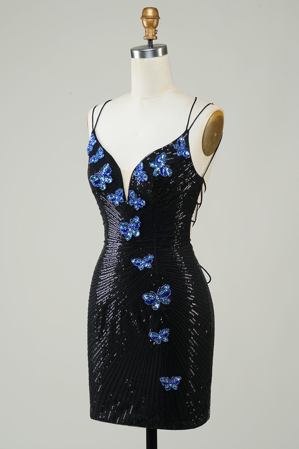 Misshow Sparkly Royal Blue Sequins Beaded Tight Short Homecoming Dress/Mini Dress