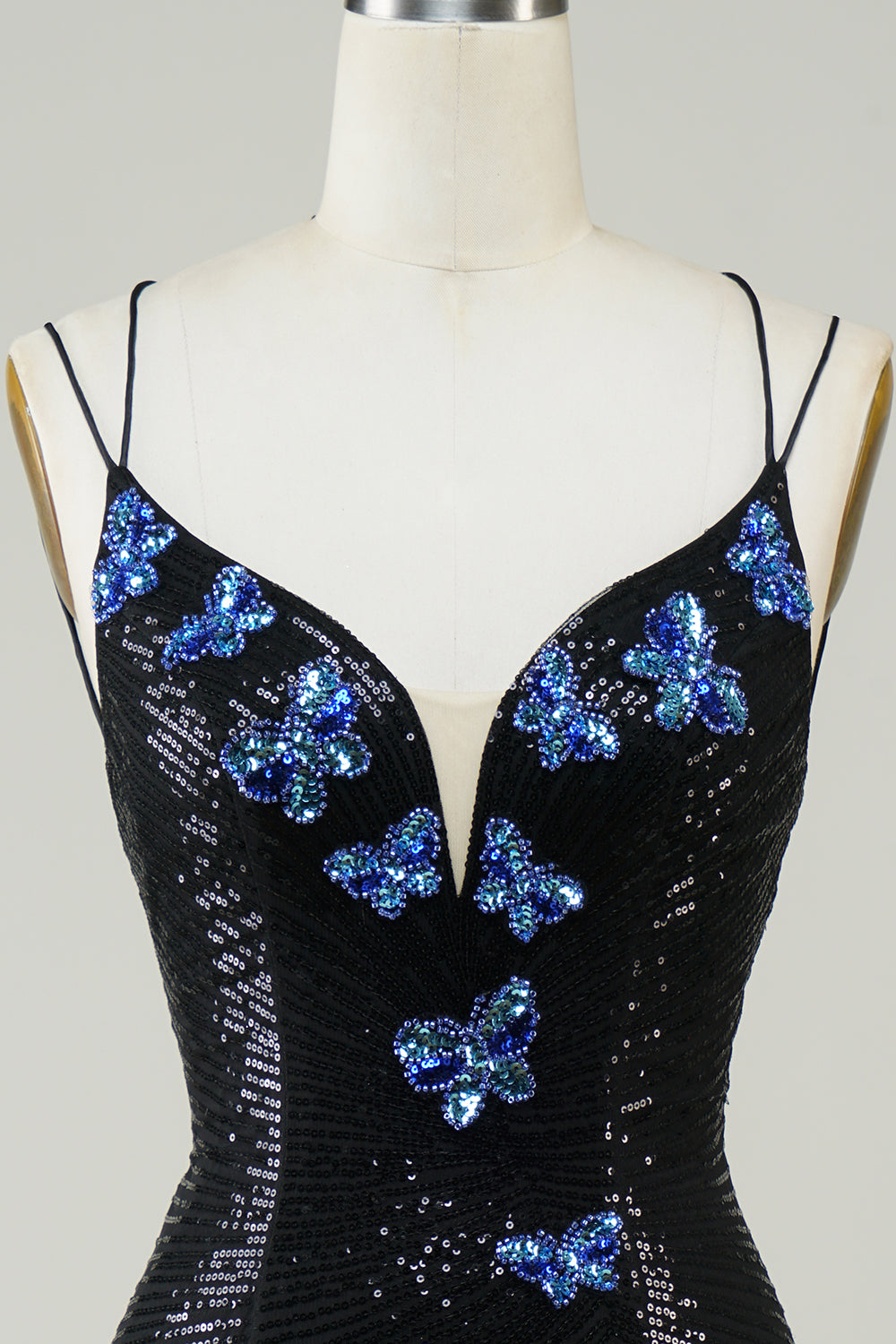 Misshow Sparkly Royal Blue Sequins Beaded Tight Short Homecoming Dress/Mini Dress