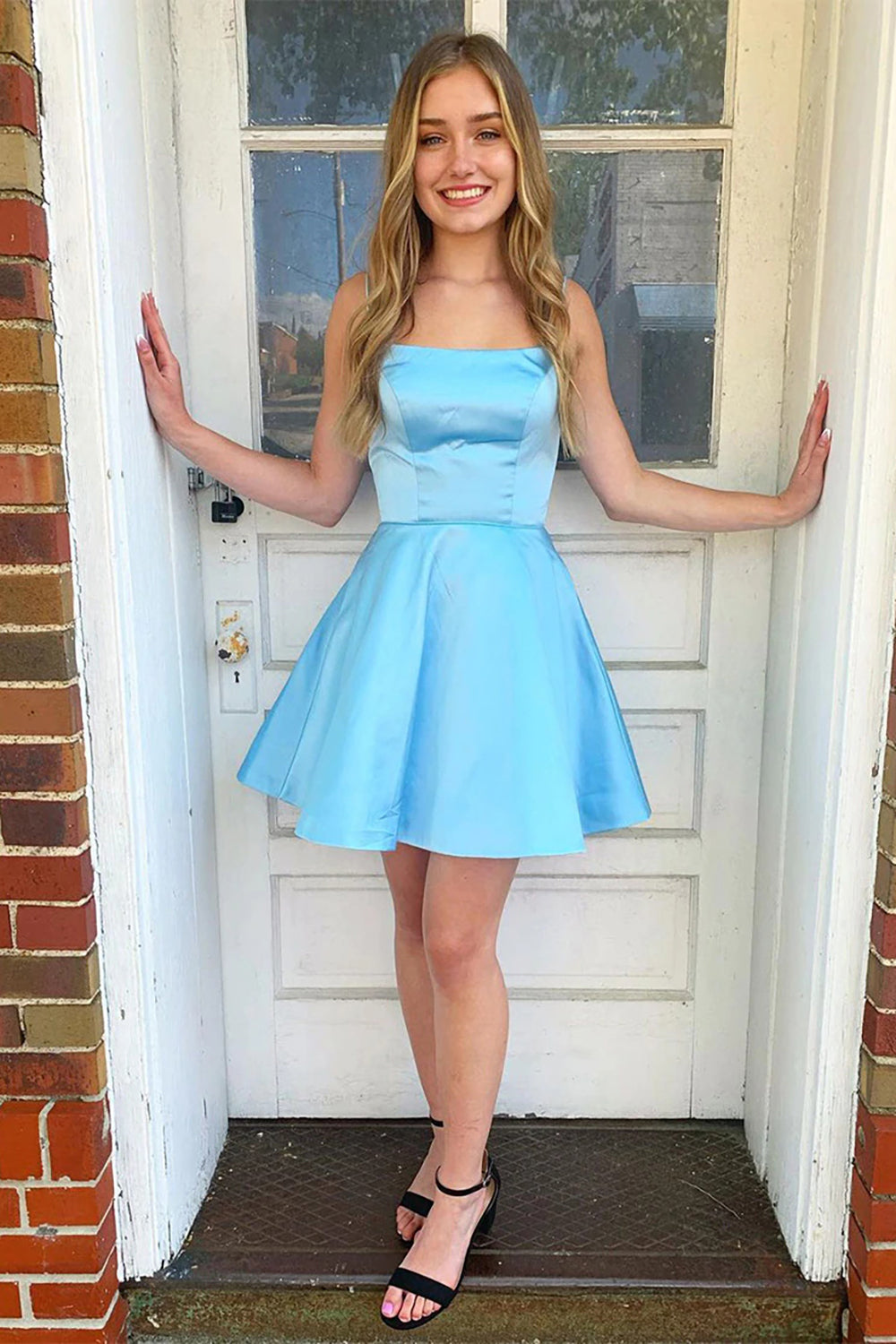 Misshow Yellow Simple A Line Homecoming Dress/Mini Dress