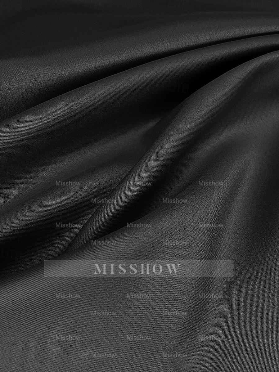 Mother of the Bride A-Line Princess Dress with Scoop Neck 3/4 Sleeves and Asymmetrical Appliques