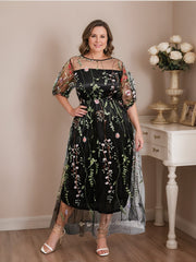 Mother of the Bride A-Line Princess Dresses with Tulle Embroidery