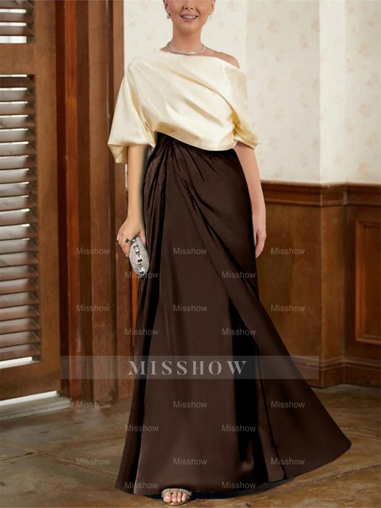 Mother of the Bride Cowl Neck A-Line Dresses with Half Sleeves