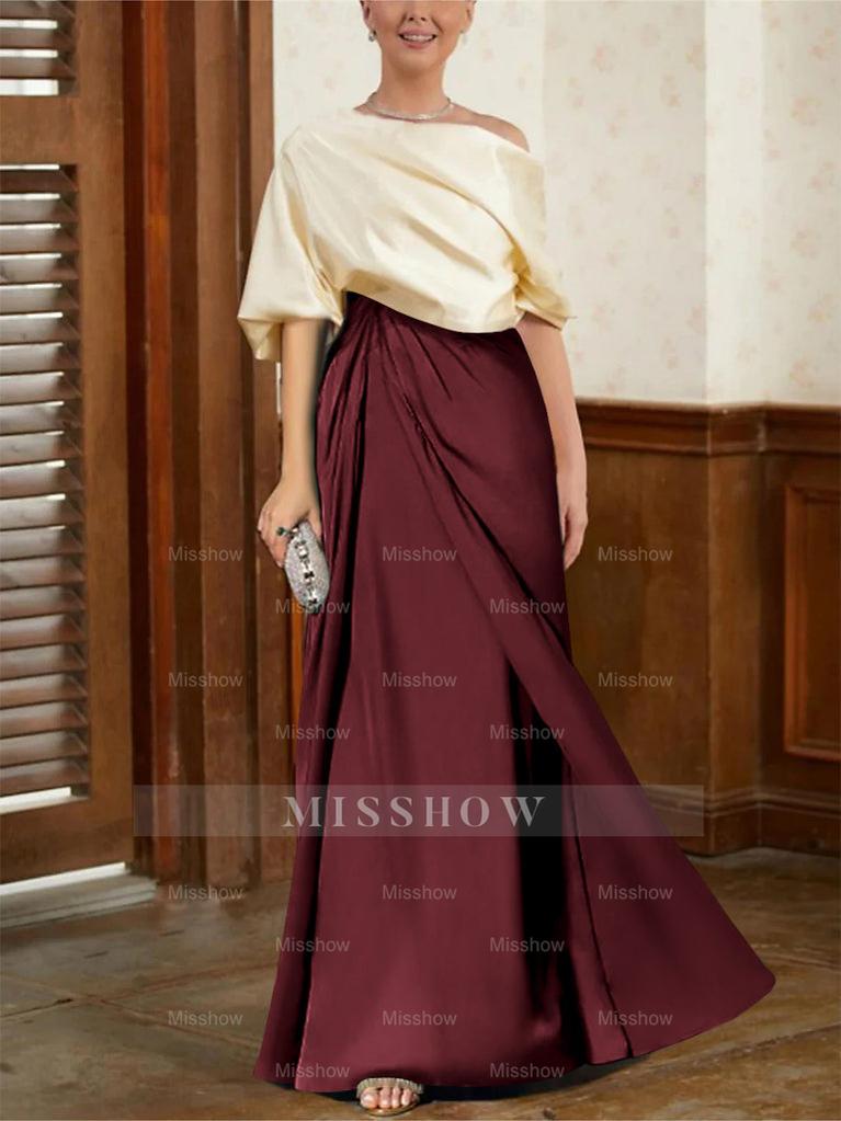 Mother of the Bride Cowl Neck A-Line Dresses with Half Sleeves