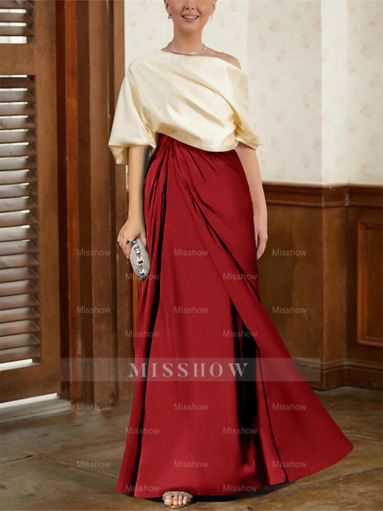Mother of the Bride Cowl Neck A-Line Dresses with Half Sleeves