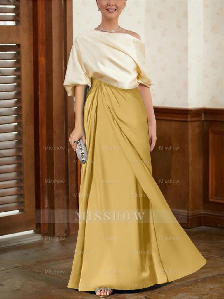 Mother of the Bride Cowl Neck A-Line Dresses with Half Sleeves