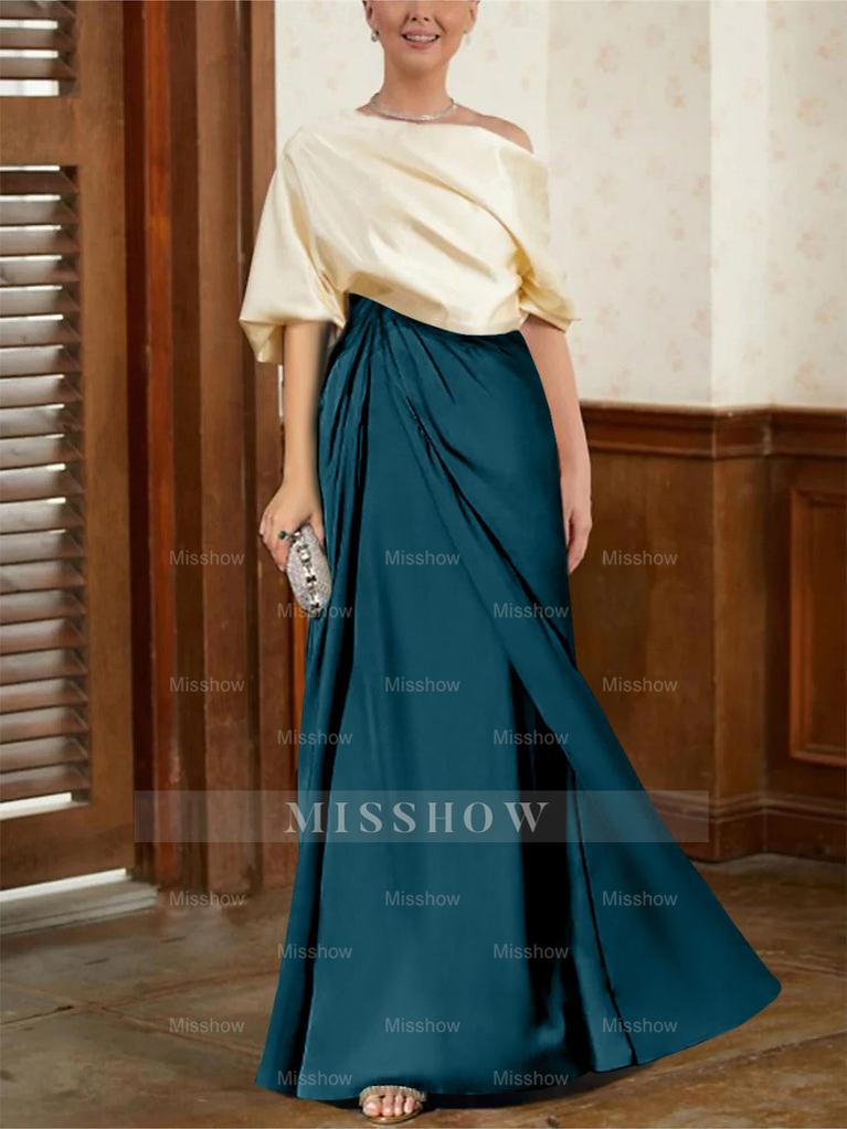 Mother of the Bride Cowl Neck A-Line Dresses with Half Sleeves