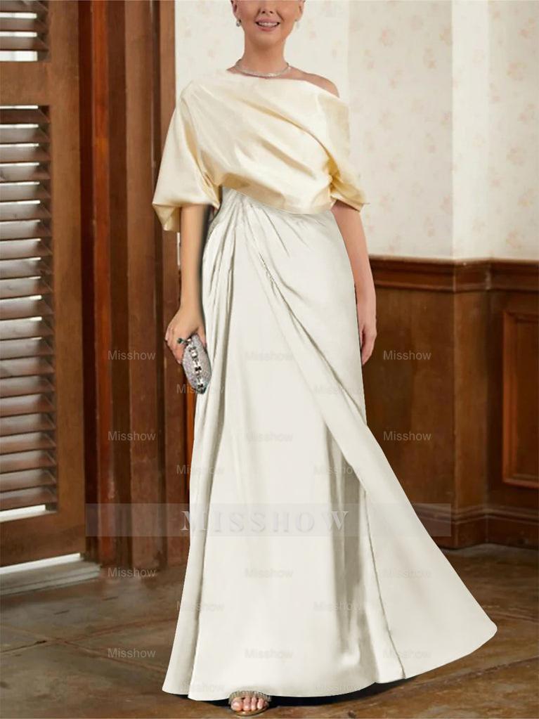 Mother of the Bride Cowl Neck A-Line Dresses with Half Sleeves