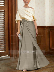Mother of the Bride Cowl Neck A-Line Dresses with Half Sleeves