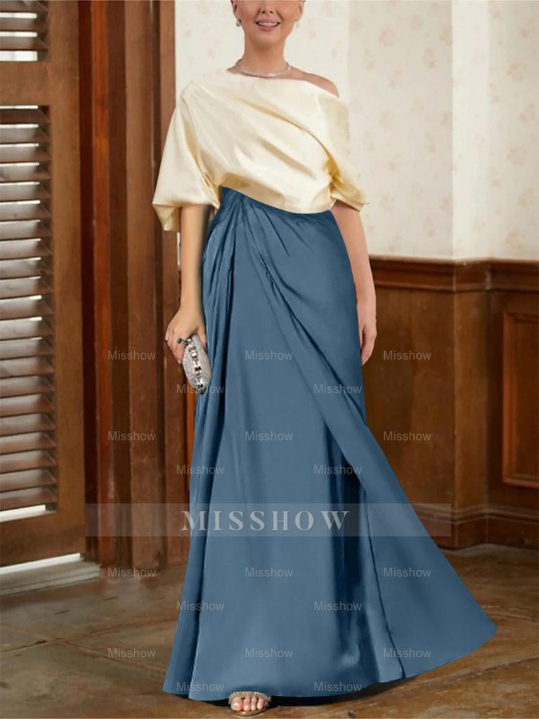 Mother of the Bride Cowl Neck A-Line Dresses with Half Sleeves