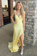 Navy Glitter Mermaid Corset Prom Dress with Beaded Spaghetti Straps and Ruffles