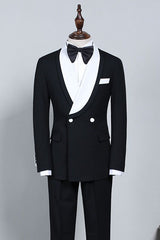 New Black and White Slim Fit Custom Wedding Suit for Grooms