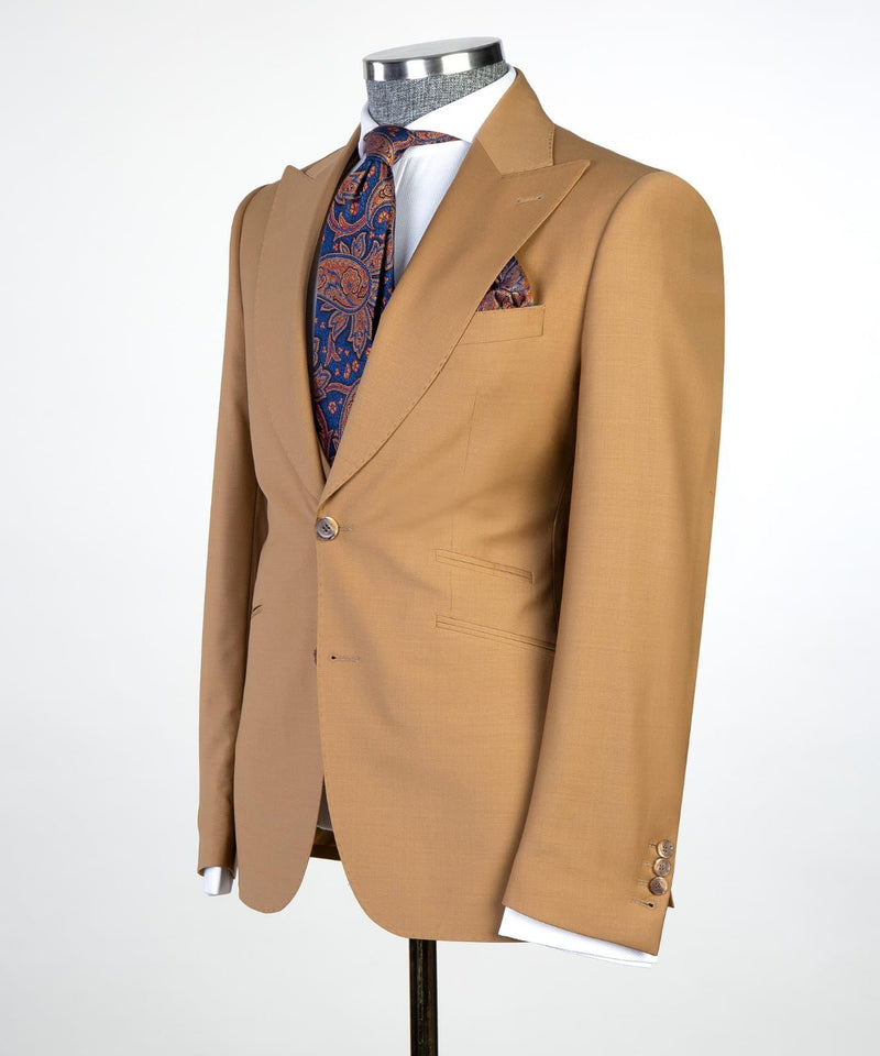 New Brown Peaked Lapel Fashion Business Men’s Suit