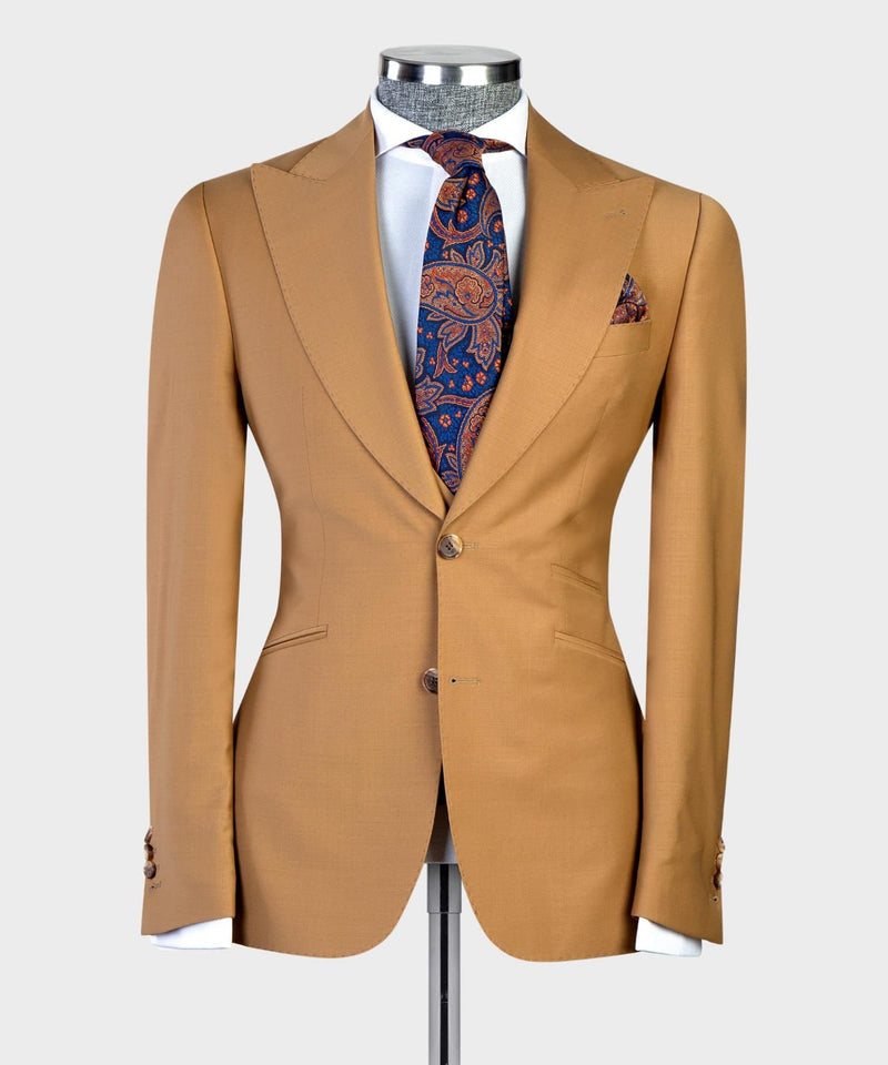 New Brown Peaked Lapel Fashion Business Men’s Suit