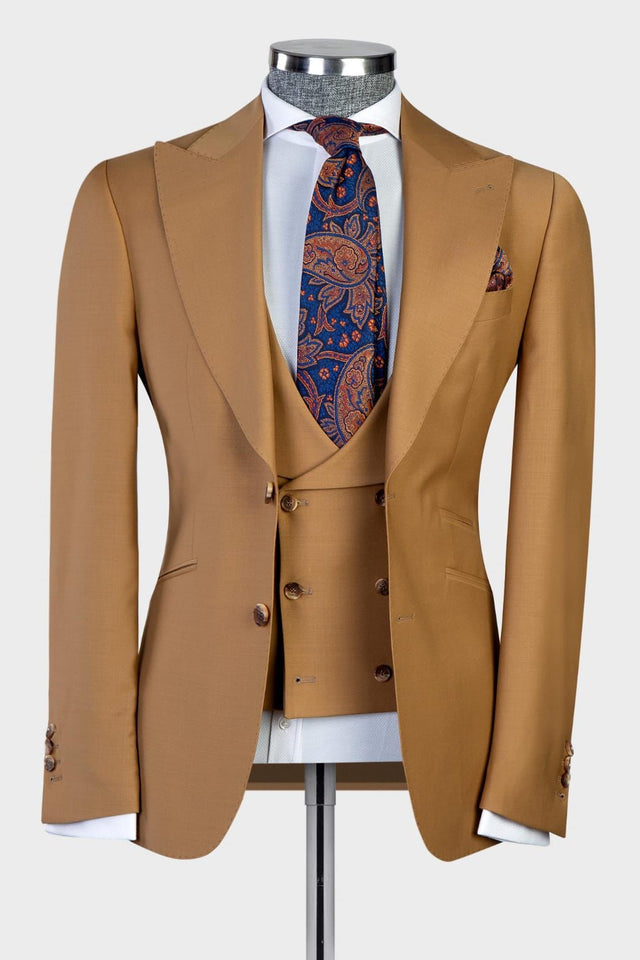 New Brown Peaked Lapel Fashion Business Men’s Suit
