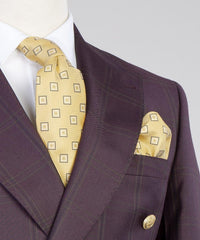 New Burgundy Plaid Double Breasted Best Fit Men’s Suits