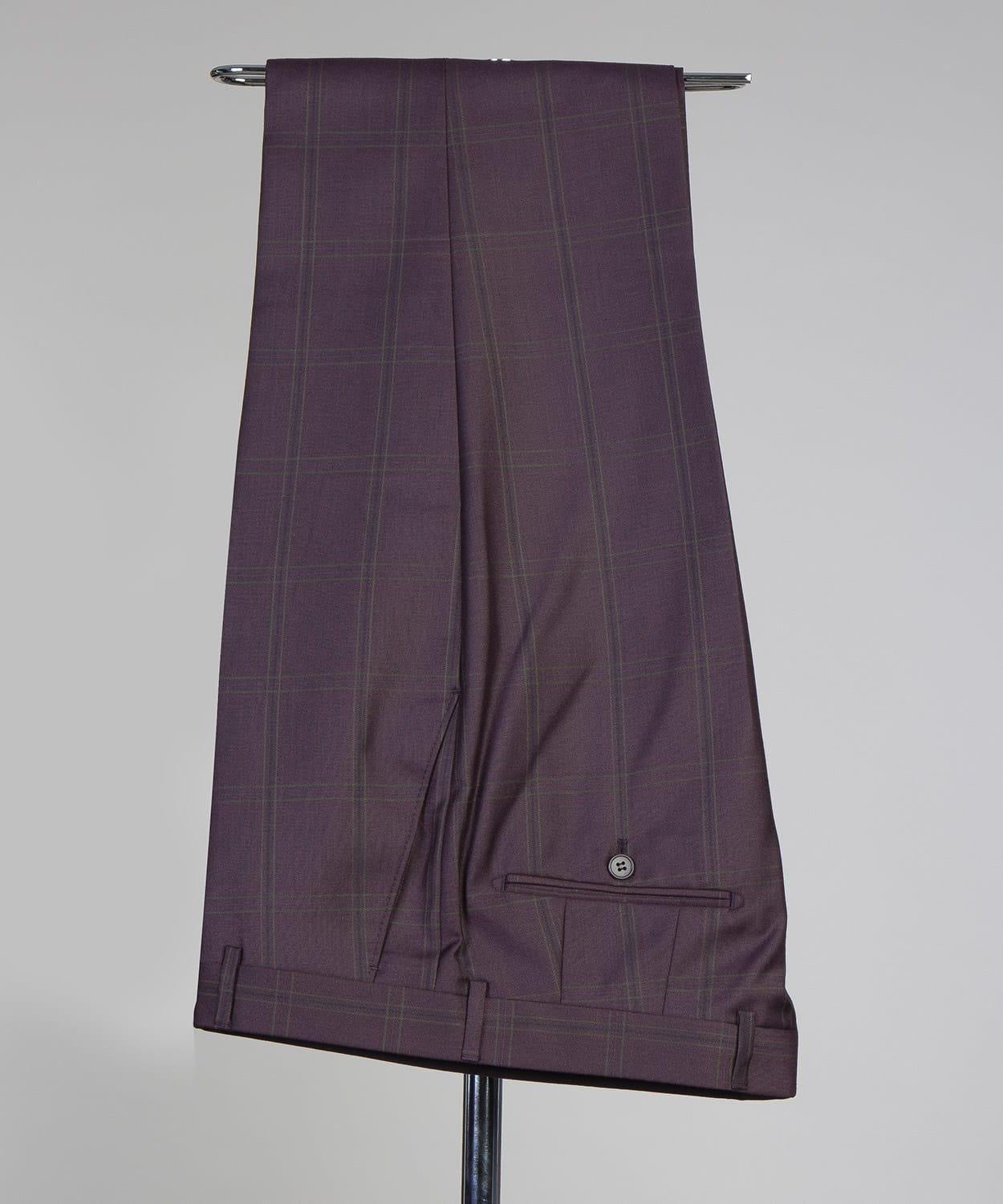 New Burgundy Plaid Double Breasted Best Fit Men’s Suits