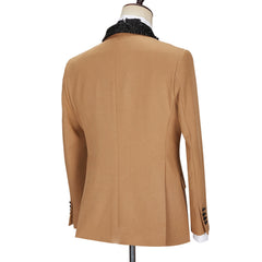 New Khaki Sparkling Shawl Lapel One Button Men’s Suit