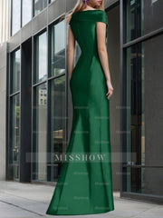 Off-The-Shoulder Sleeveless Pleated Asymmetrical Ruffled Dress for the Mother of the Bride