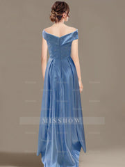 Off-the-Shoulder Asymmetrical A-Line Mother of the Bride Dresses with Ruffles