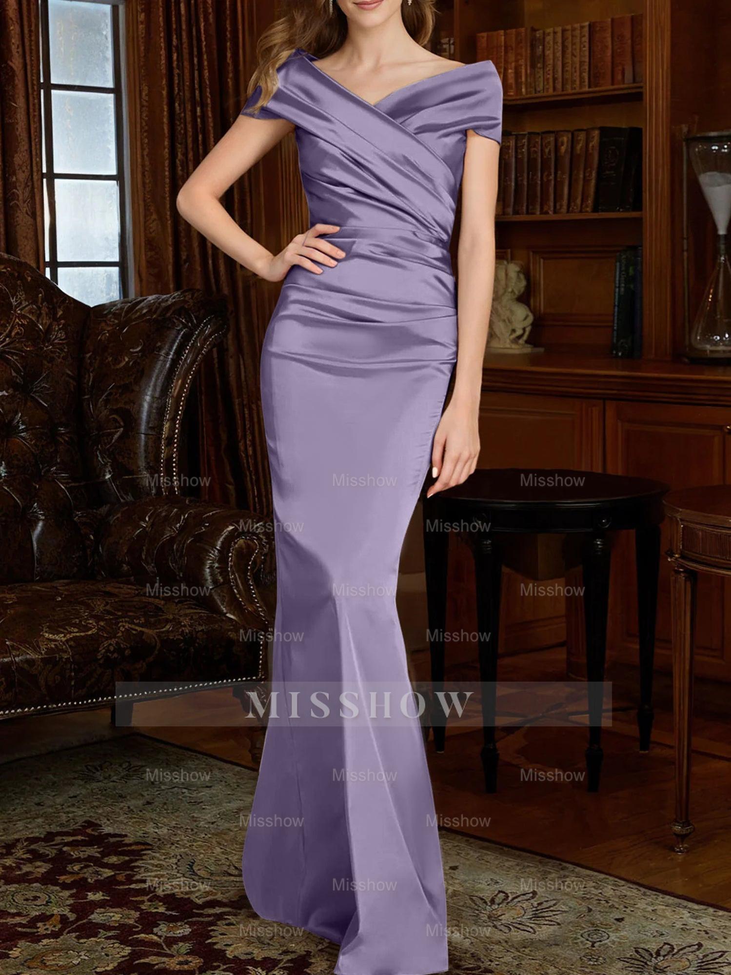 Off-the-Shoulder Column Gowns for the Mother of the Bride