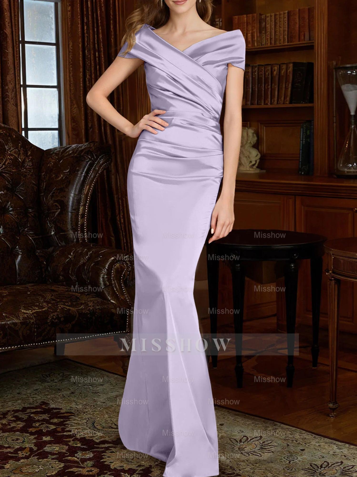 Off-the-Shoulder Column Gowns for the Mother of the Bride