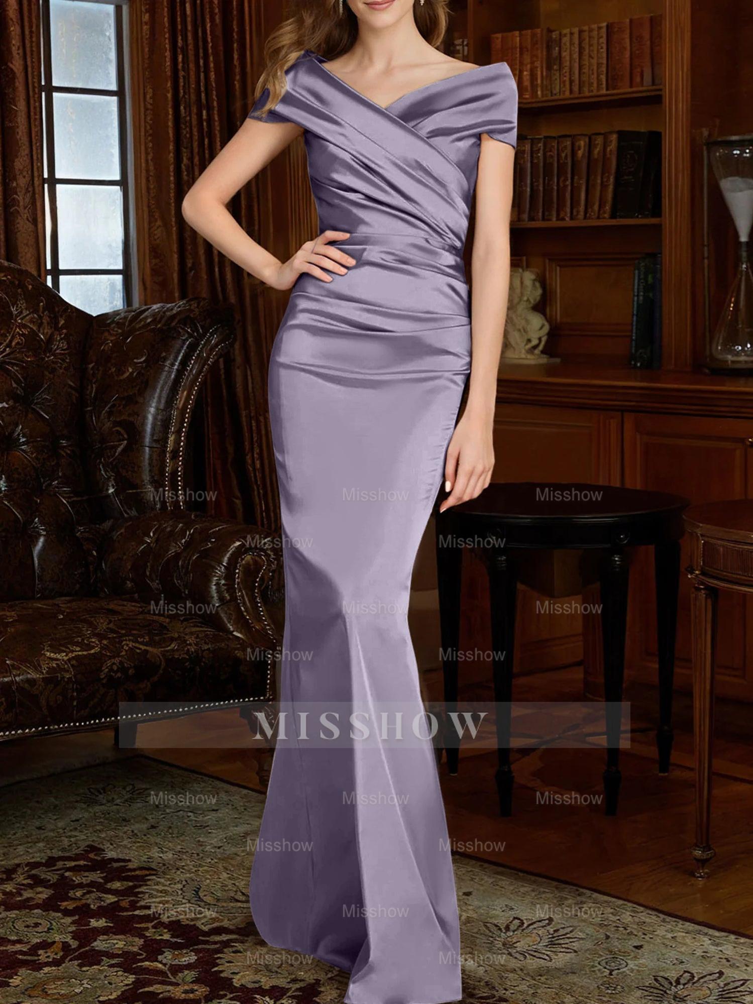 Off-the-Shoulder Column Gowns for the Mother of the Bride