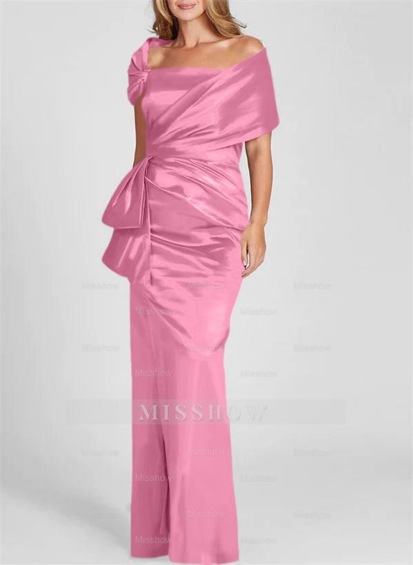 Off-the-Shoulder Floor-Length Sheath/Column Gown for the Mother of the Bride